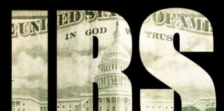 IRS letters with US Capitol building inside.