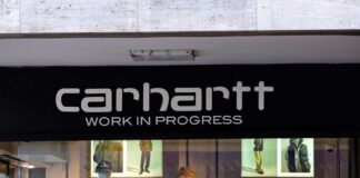 Clothing store display featuring mannequins in stylish outfits